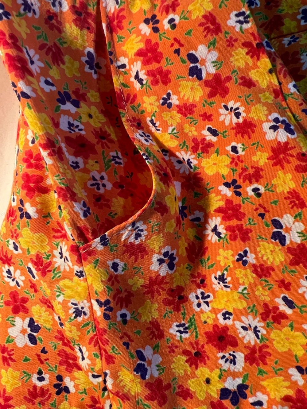 Donna Capozzi Bright Orange Floral Vintage Romper. 2T - Picture 6 of 11